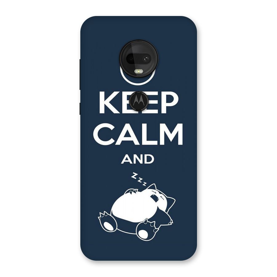 Keep Calm and Sleep Back Case for Moto G7