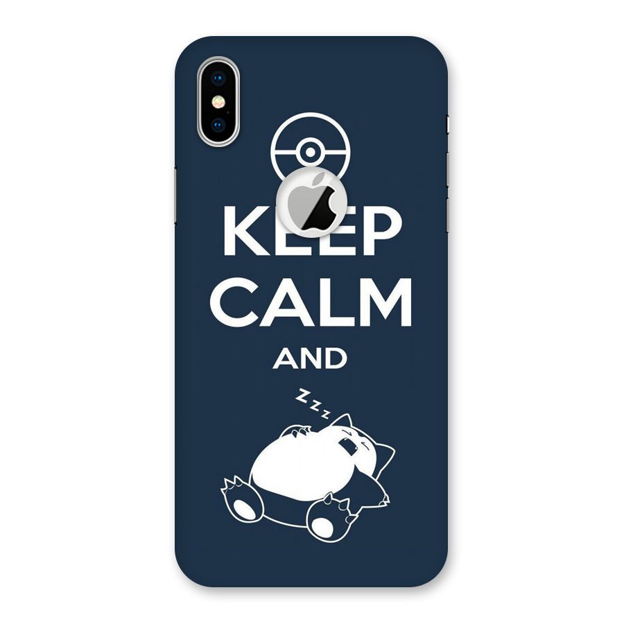 Keep Calm and Sleep Back Case for iPhone XS Logo Cut