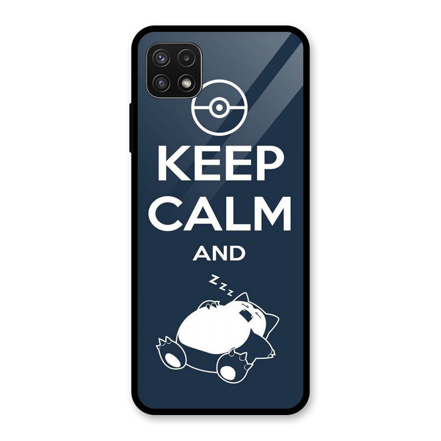 Keep Calm and Sleep Glass Back Case for Galaxy A22 5G