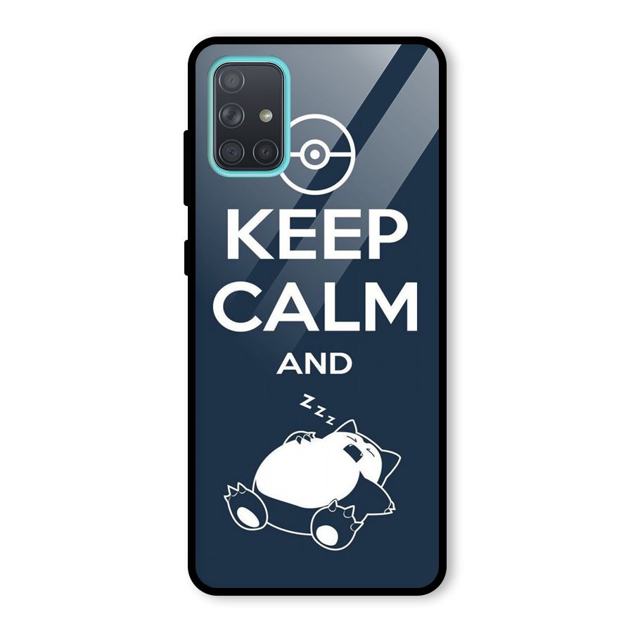 Keep Calm and Sleep Glass Back Case for Galaxy A71