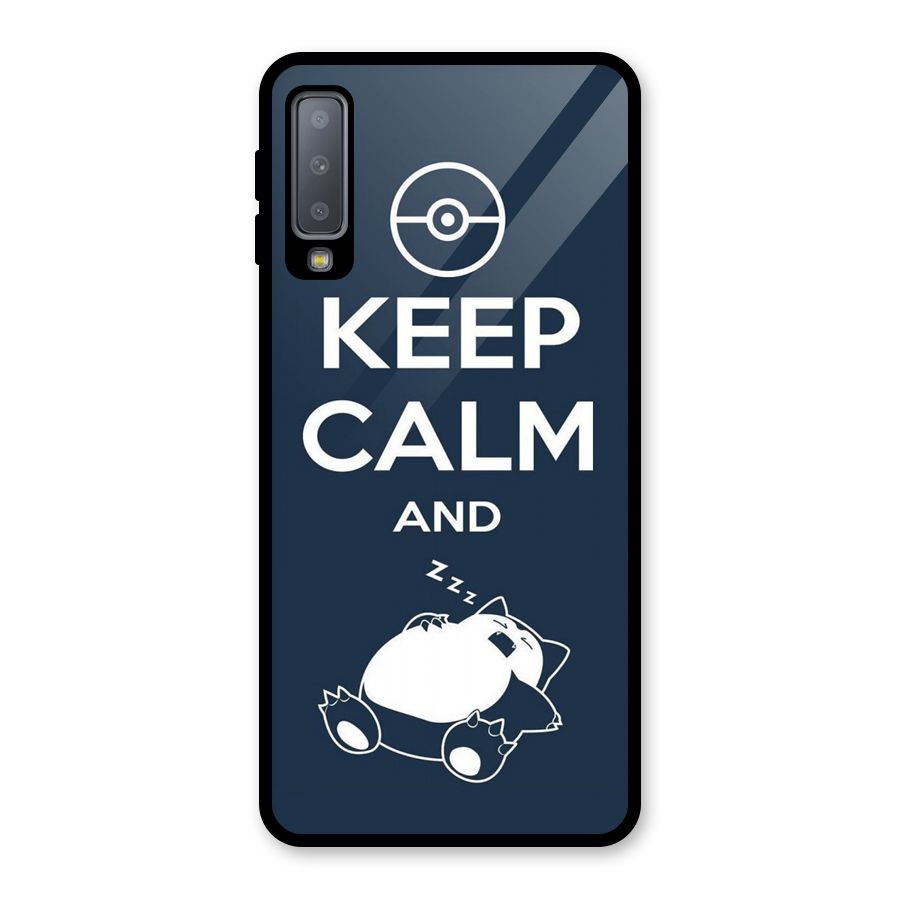 Keep Calm and Sleep Glass Back Case for Galaxy A7 (2018)