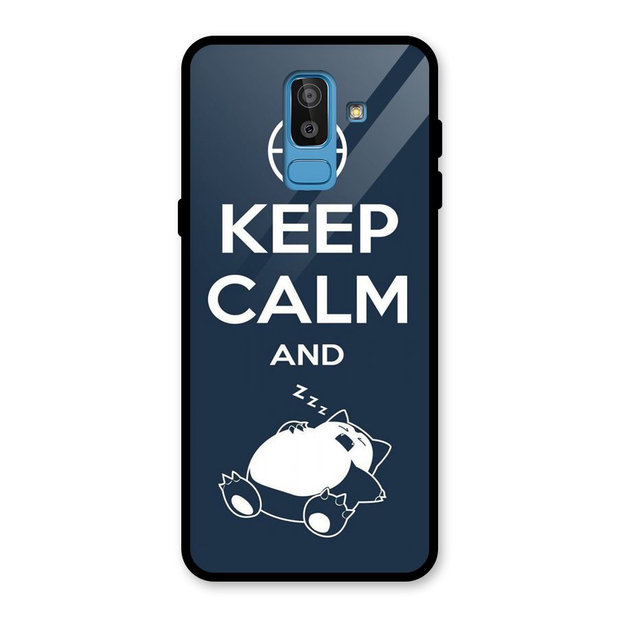 Keep Calm and Sleep Glass Back Case for Galaxy J8