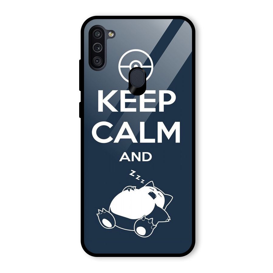 Keep Calm and Sleep Glass Back Case for Galaxy M11