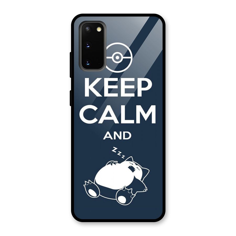 Keep Calm and Sleep Glass Back Case for Galaxy S20