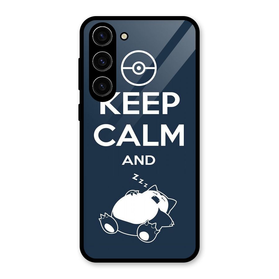 Keep Calm and Sleep Glass Back Case for Galaxy S23 Plus