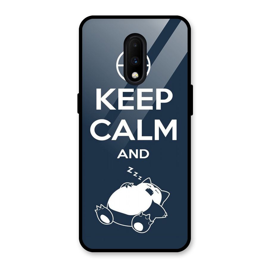 Keep Calm and Sleep Glass Back Case for OnePlus 7