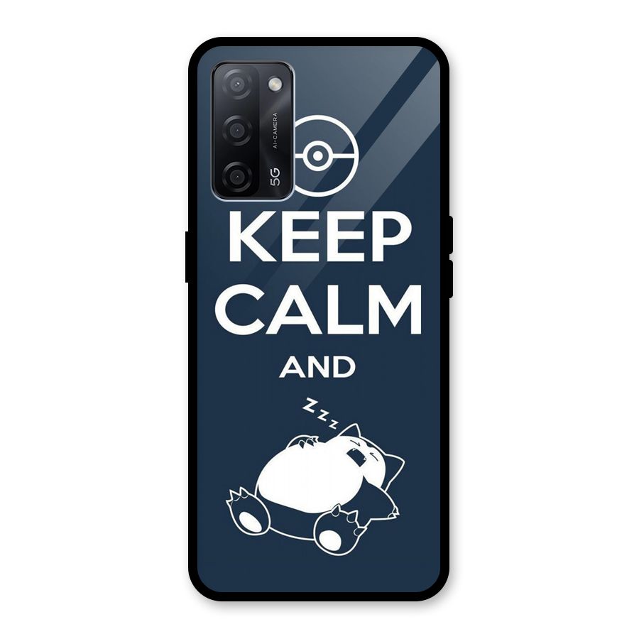 Keep Calm and Sleep Glass Back Case for Oppo A53s 5G