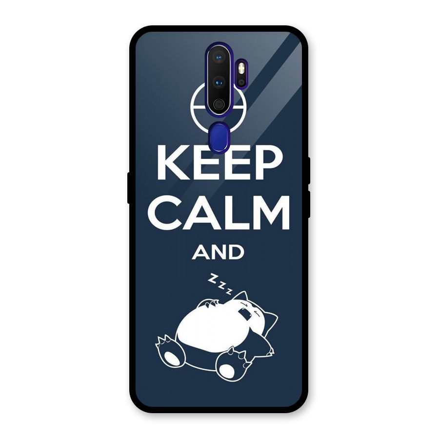 Keep Calm and Sleep Glass Back Case for Oppo A9 (2020)