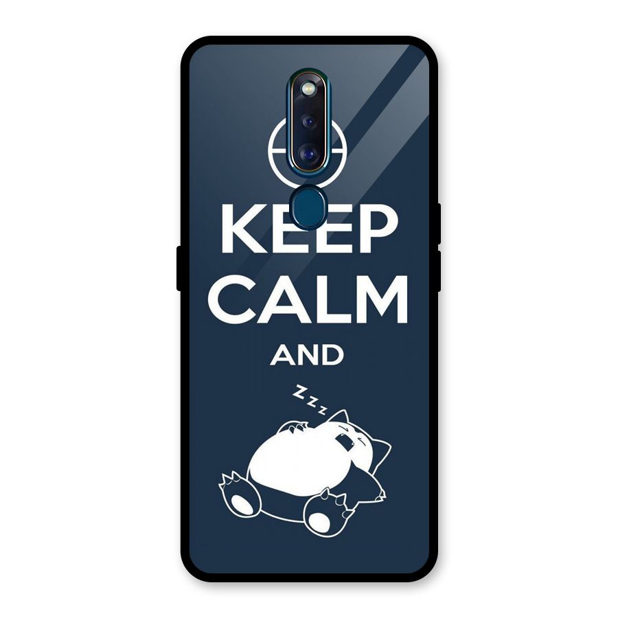 Keep Calm and Sleep Glass Back Case for Oppo F11 Pro
