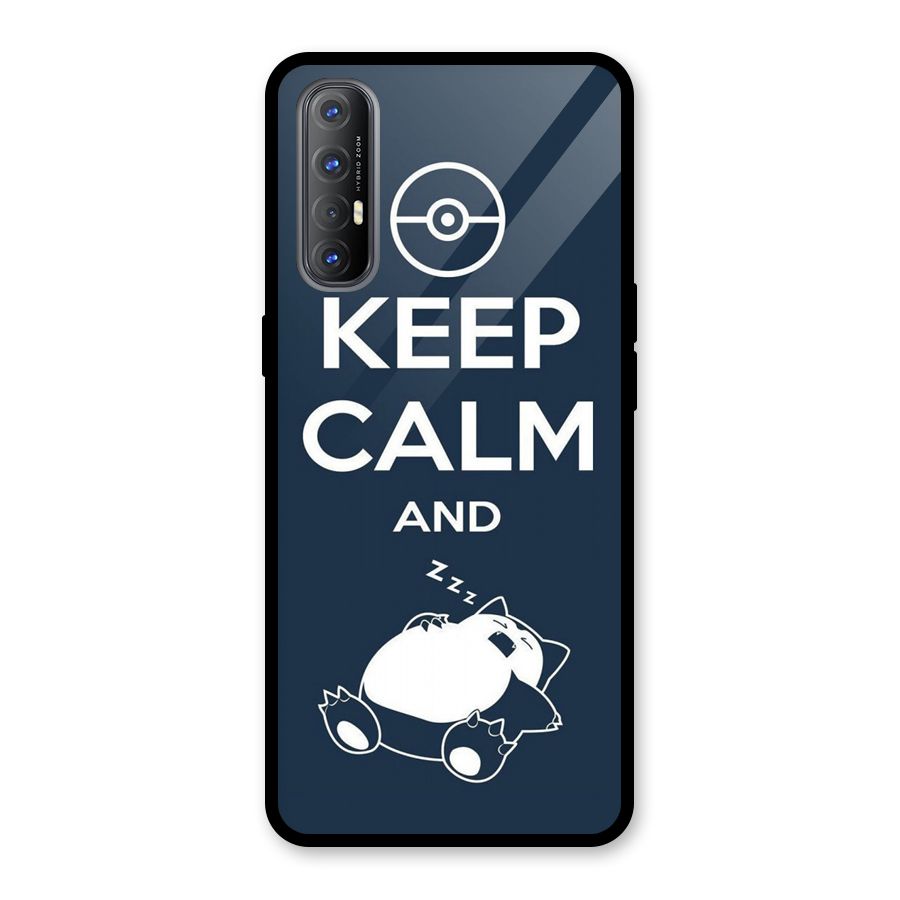 Keep Calm and Sleep Glass Back Case for Oppo Reno3 Pro