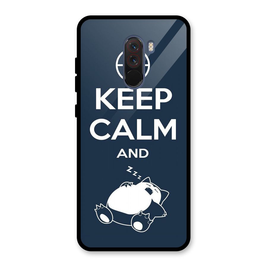 Keep Calm and Sleep Glass Back Case for Poco F1