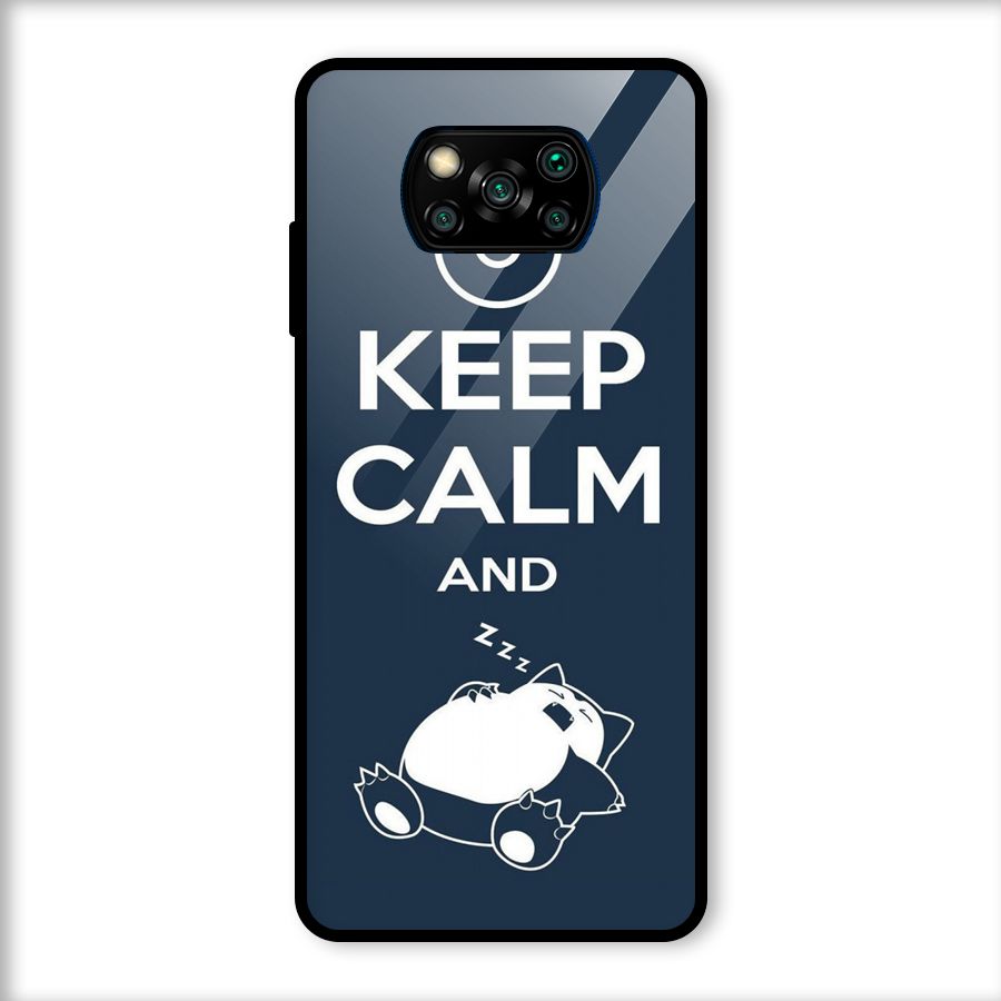 Keep Calm and Sleep Glass Back Case for Poco X3