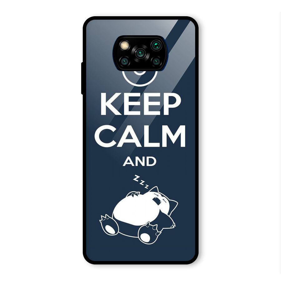 Keep Calm and Sleep Glass Back Case for Poco X3 Pro