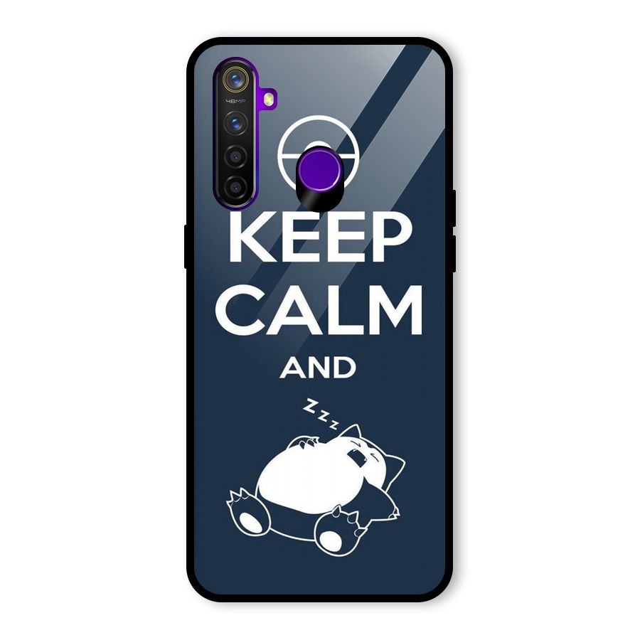Keep Calm and Sleep Glass Back Case for Realme 5 Pro