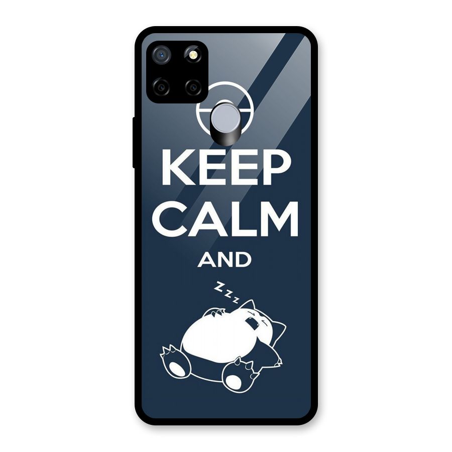 Keep Calm and Sleep Glass Back Case for Realme C15