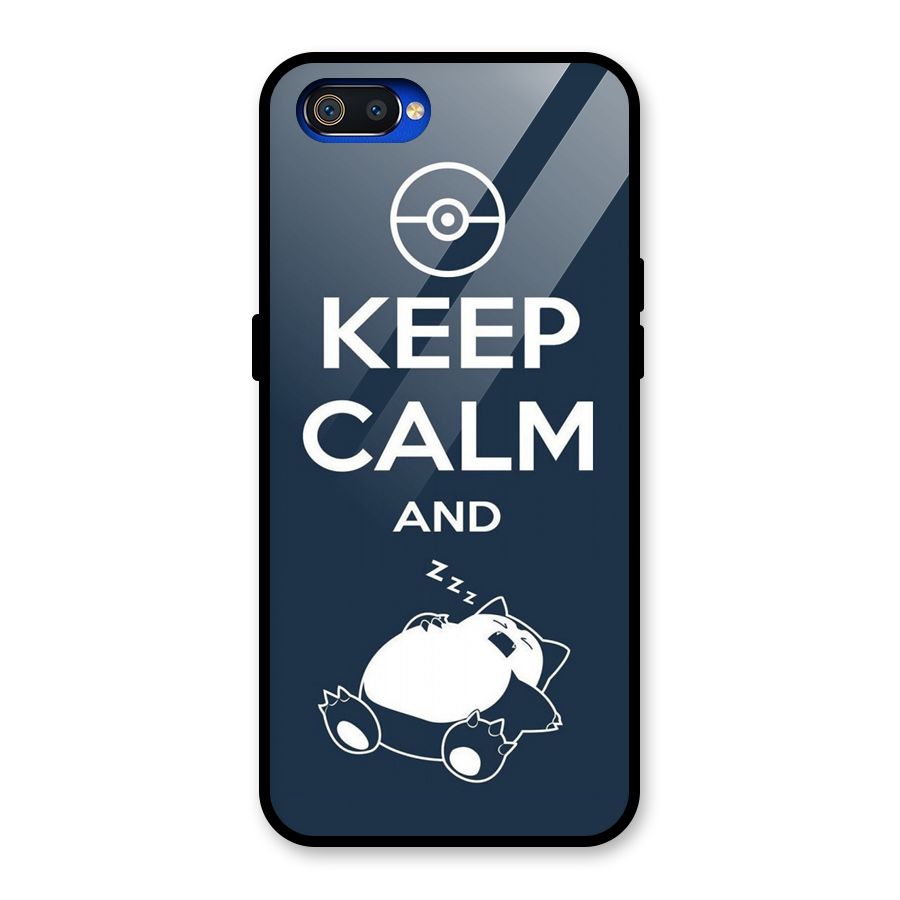 Keep Calm and Sleep Glass Back Case for Realme C2
