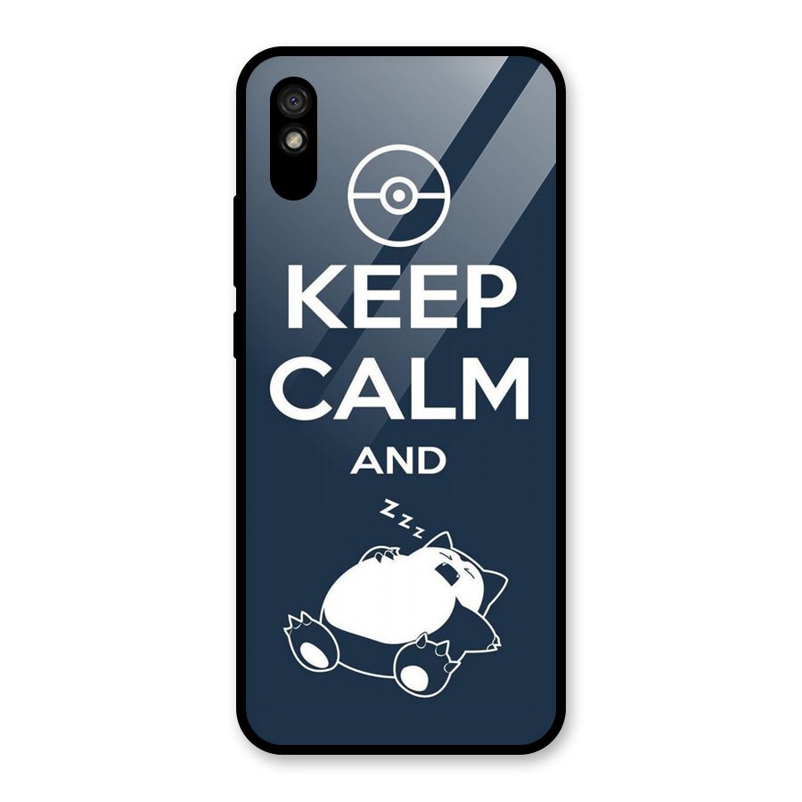 Keep Calm and Sleep Glass Back Case for Redmi 9A