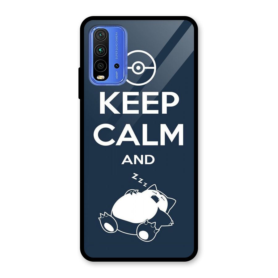 Keep Calm and Sleep Glass Back Case for Redmi 9 Power