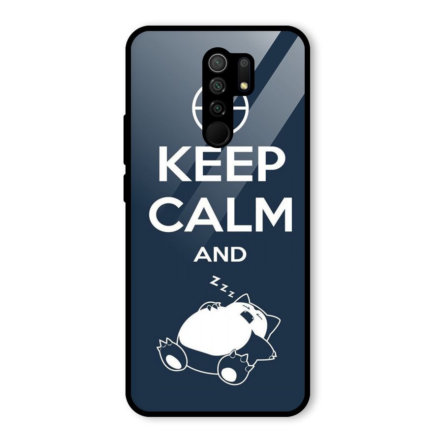 Keep Calm and Sleep Glass Back Case for Redmi 9 Prime