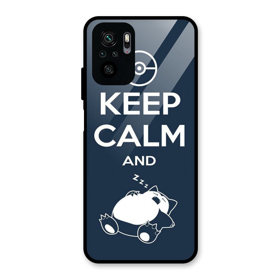 Keep Calm and Sleep Glass Back Case for Redmi Note 10