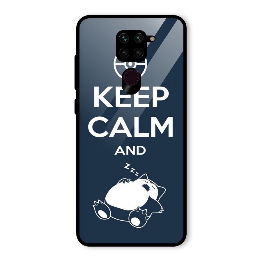 Keep Calm and Sleep Glass Back Case for Redmi Note 9