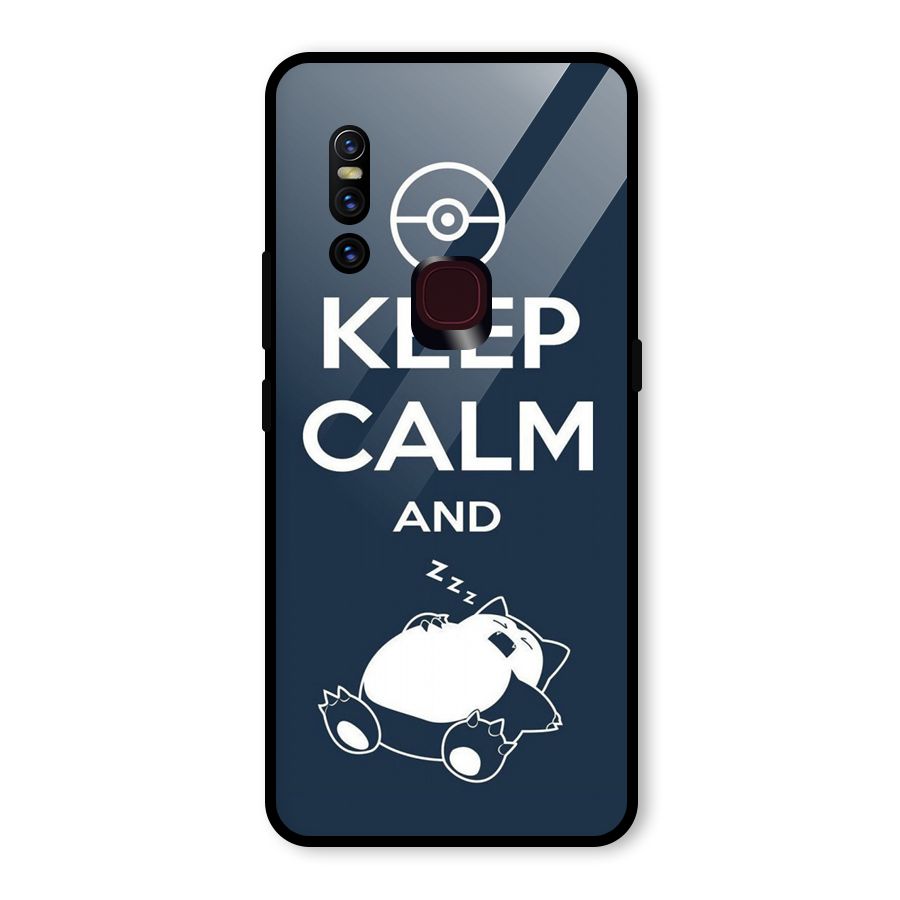 Keep Calm and Sleep Glass Back Case for Vivo V15