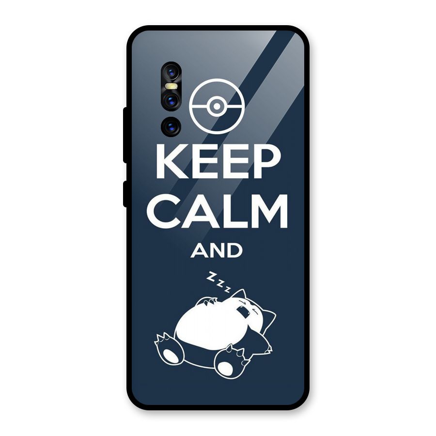 Keep Calm and Sleep Glass Back Case for Vivo V15 Pro