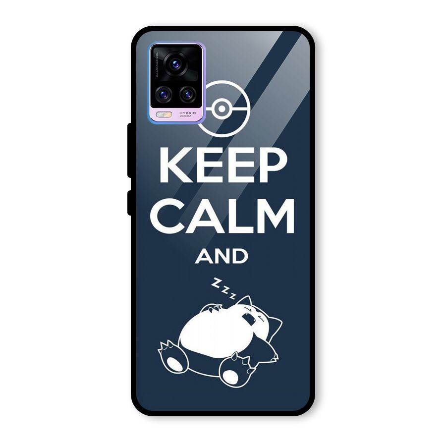 Keep Calm and Sleep Glass Back Case for Vivo V20 Pro