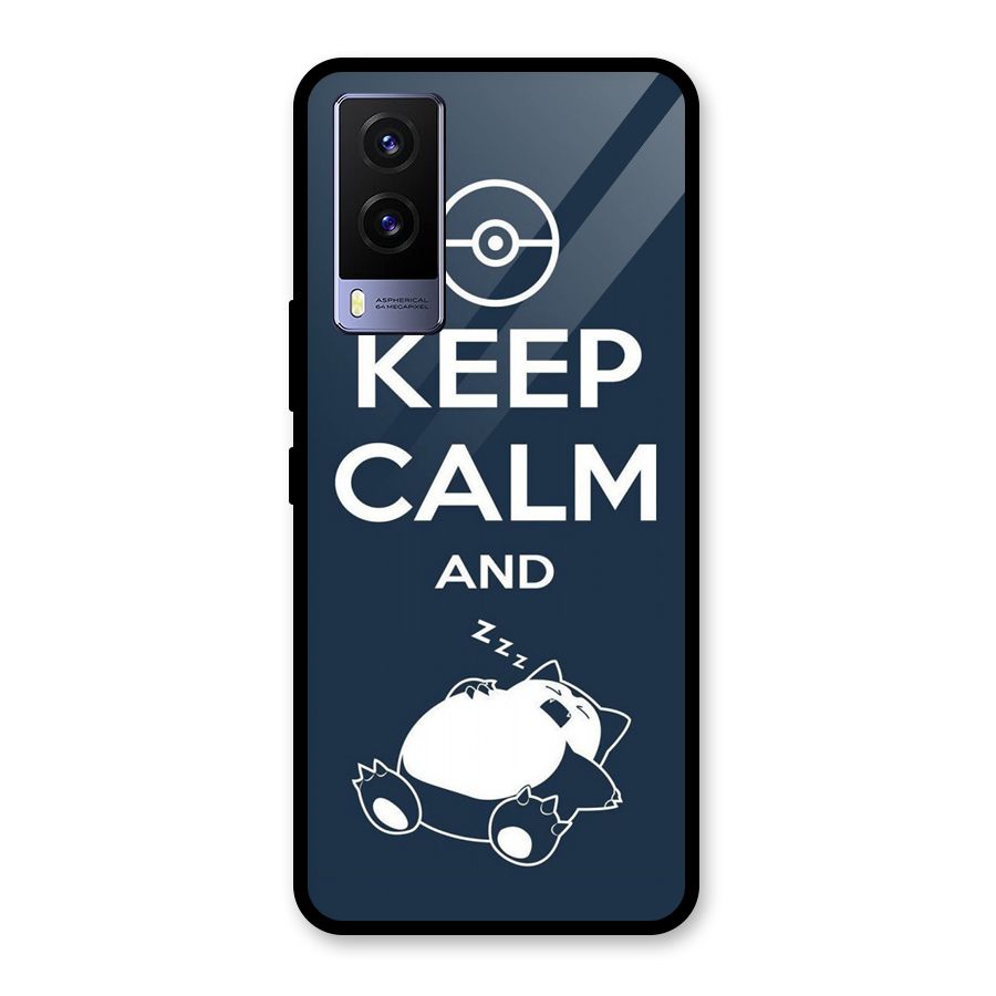Keep Calm and Sleep Glass Back Case for Vivo V21e 5G