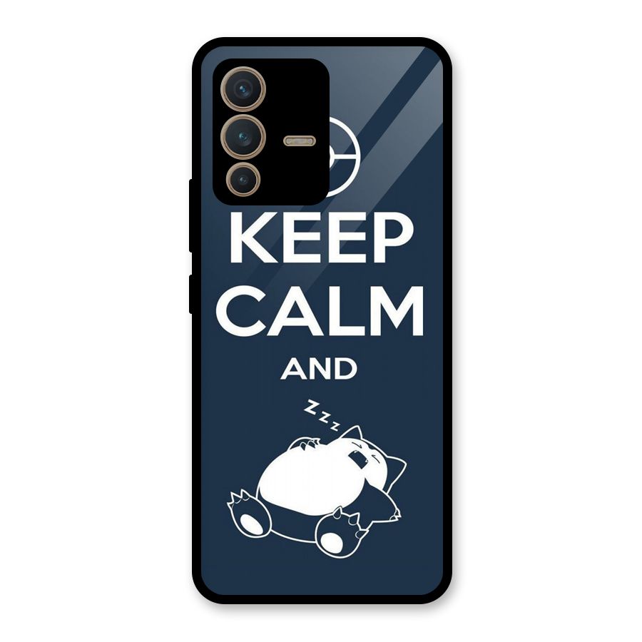 Keep Calm and Sleep Glass Back Case for Vivo V23 5G