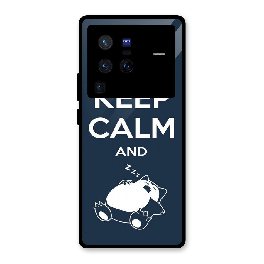 Keep Calm and Sleep Glass Back Case for Vivo X80 Pro