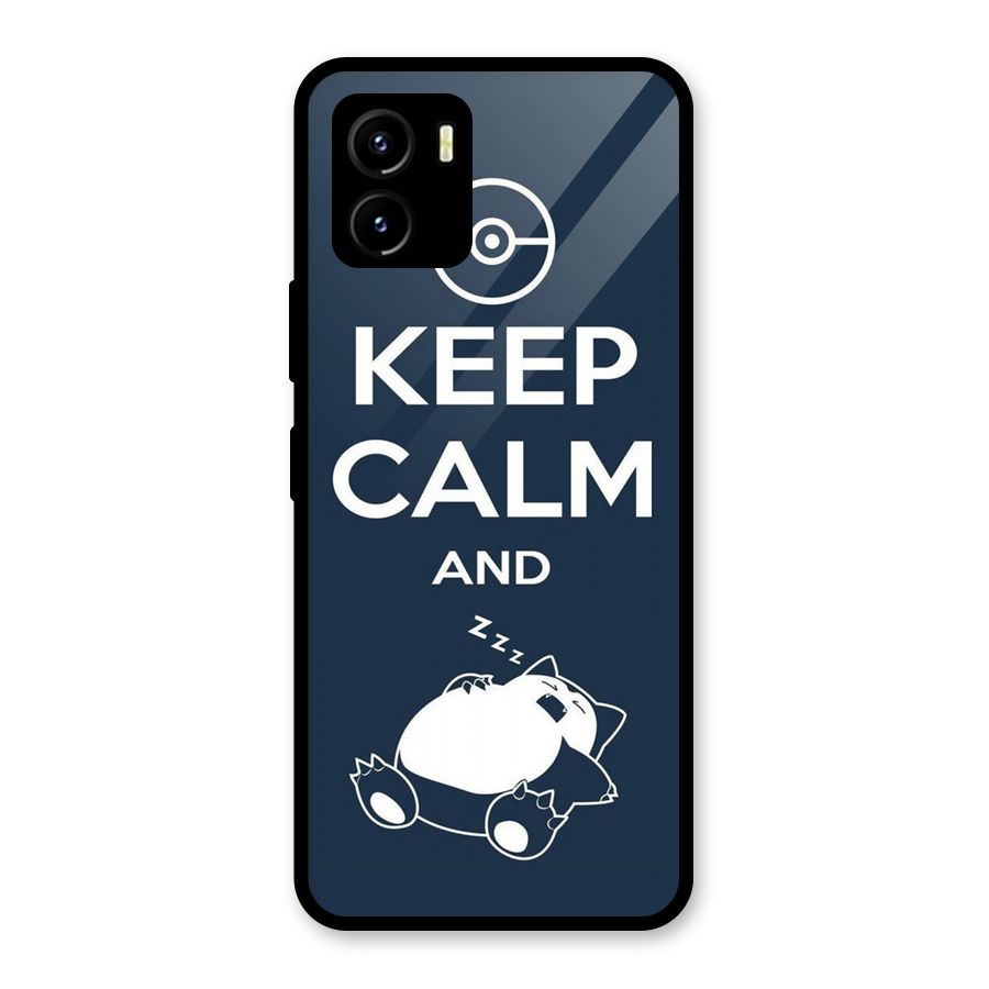 Keep Calm and Sleep Glass Back Case for Vivo Y15s