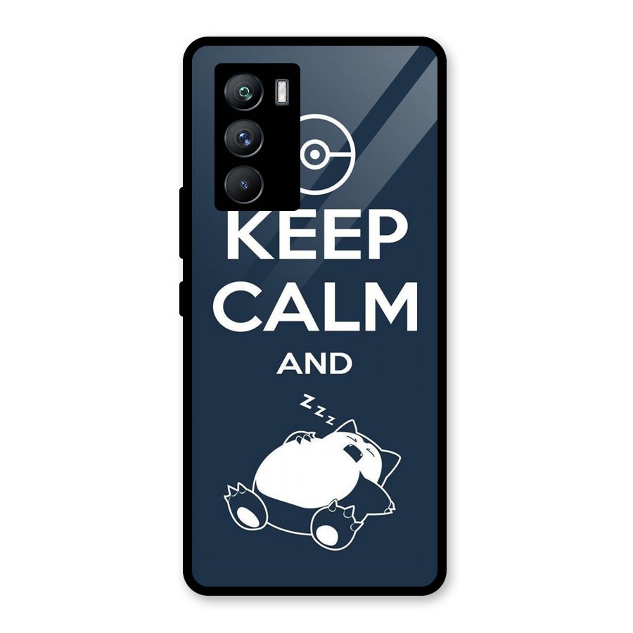 Keep Calm and Sleep Glass Back Case for Vivo iQOO 9 SE