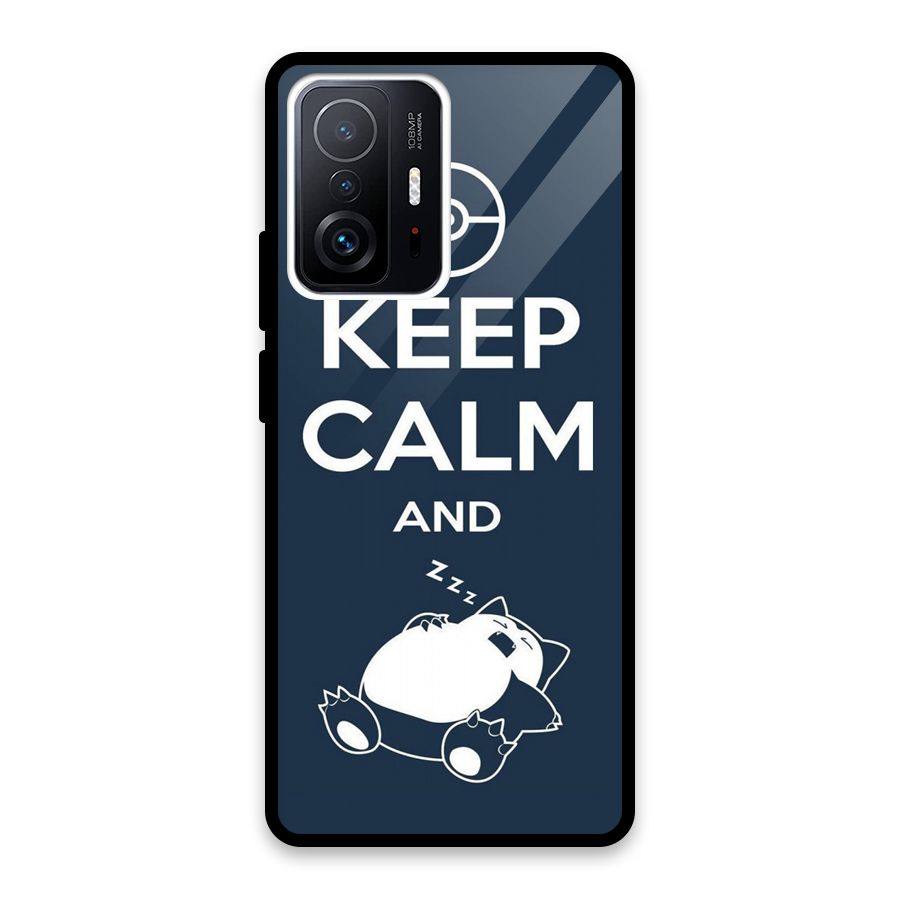 Keep Calm and Sleep Glass Back Case for Xiaomi 11T Pro