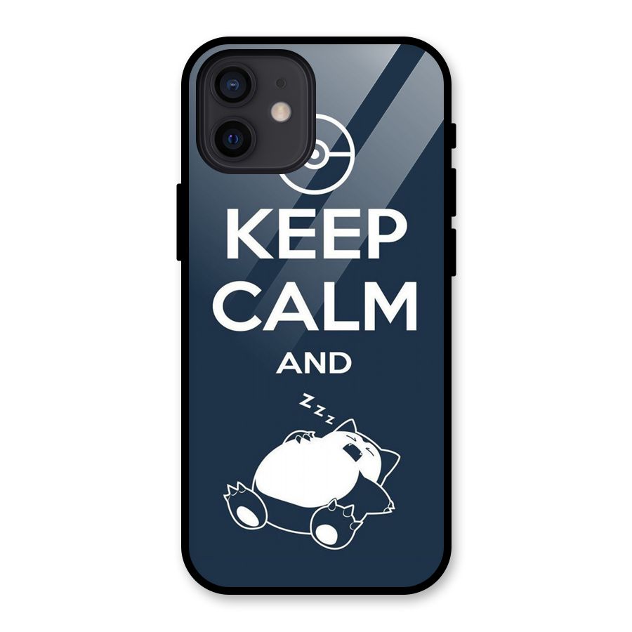 Keep Calm and Sleep Glass Back Case for iPhone 12