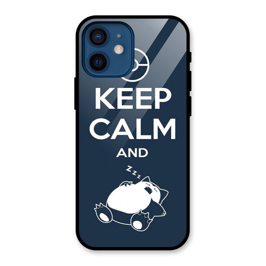 Keep Calm and Sleep Glass Back Case for iPhone 12 Mini