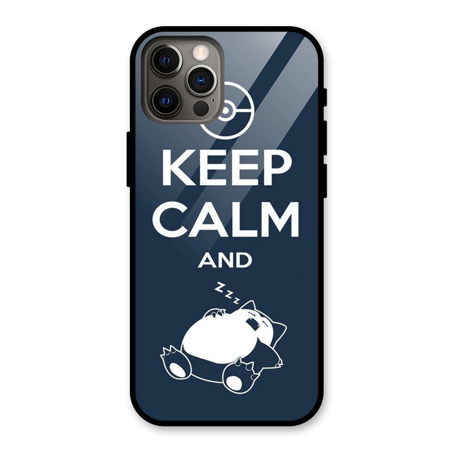 Keep Calm and Sleep Glass Back Case for iPhone 12 Pro