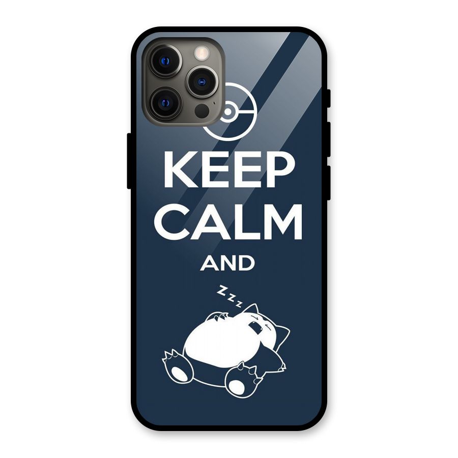 Keep Calm and Sleep Glass Back Case for iPhone 12 Pro Max