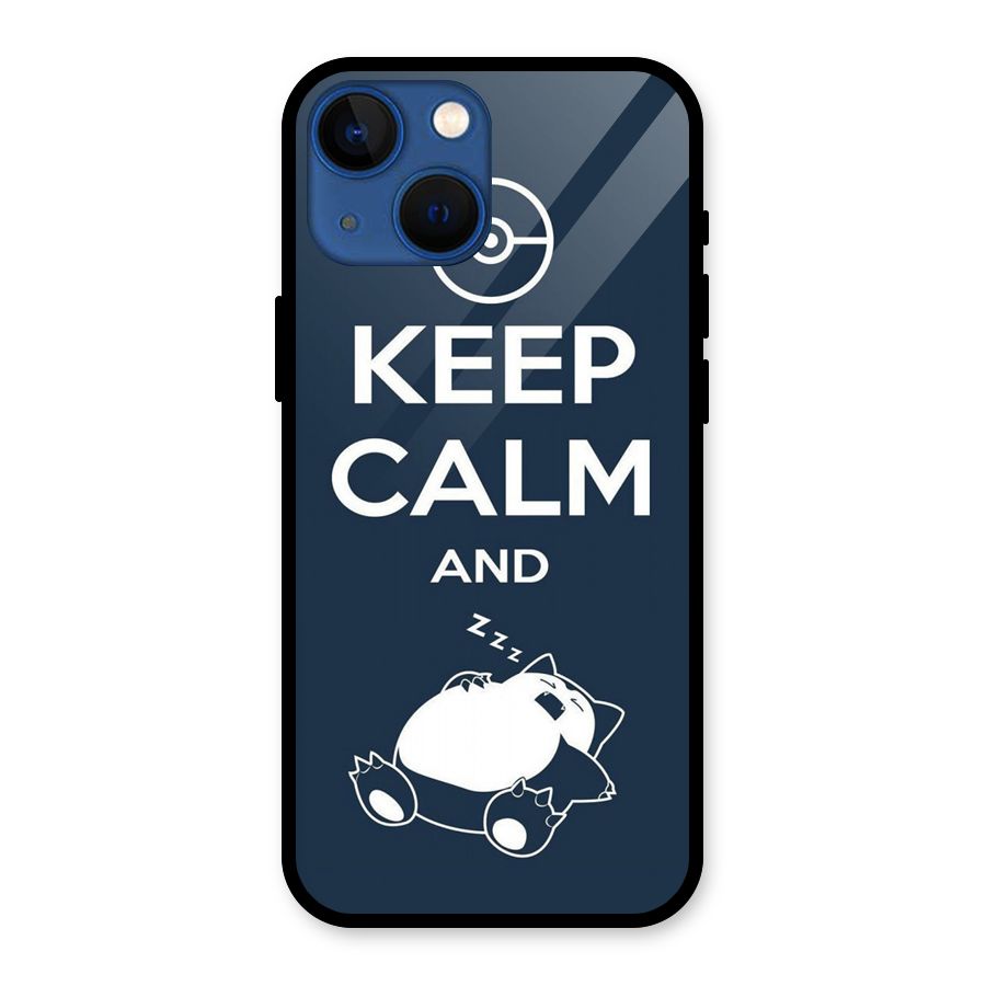 Keep Calm and Sleep Glass Back Case for iPhone 13 Mini