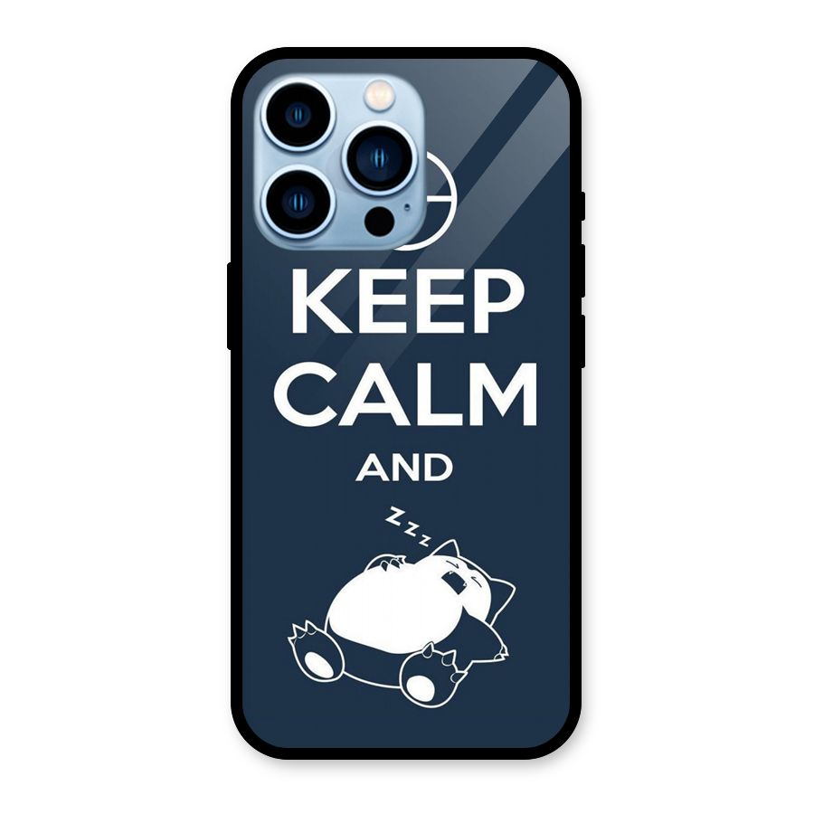 Keep Calm and Sleep Glass Back Case for iPhone 13 Pro