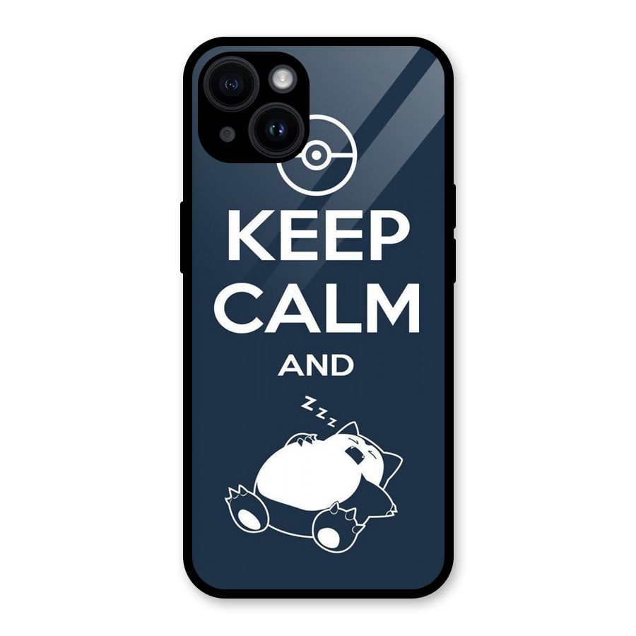 Keep Calm and Sleep Glass Back Case for iPhone 14