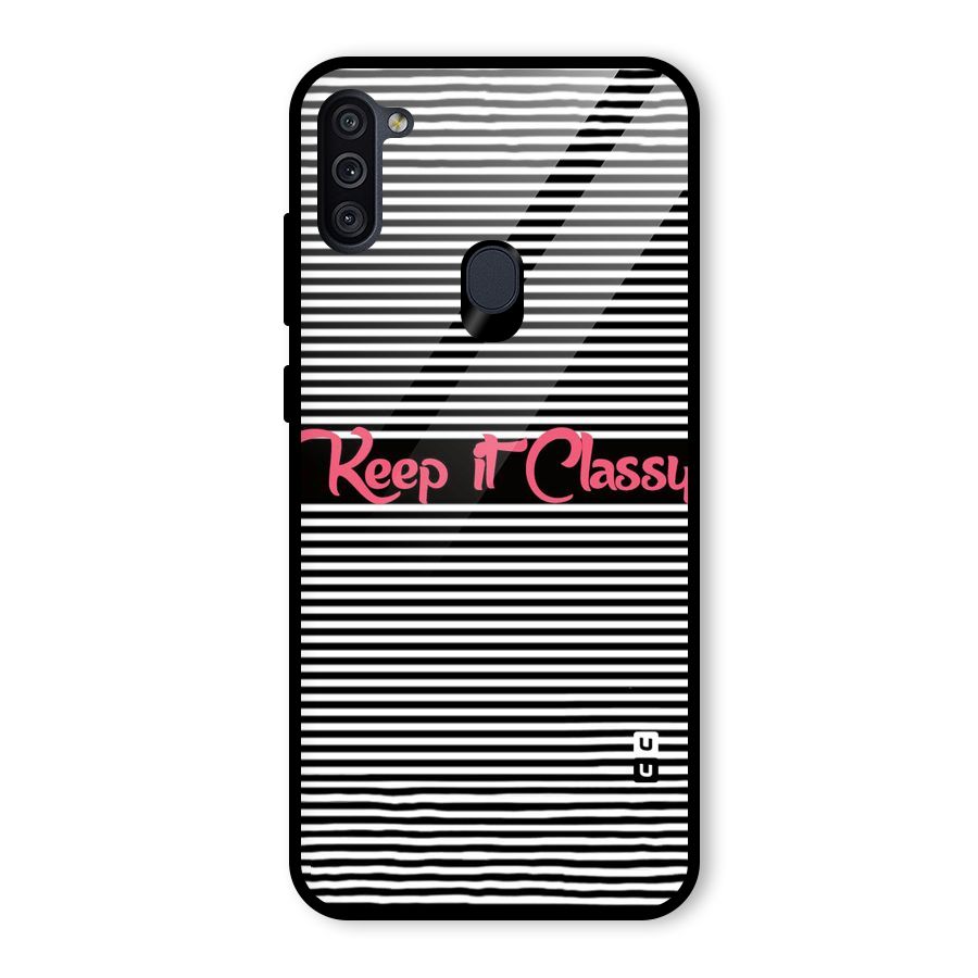 Keep It Classy Glass Back Case for Galaxy M11