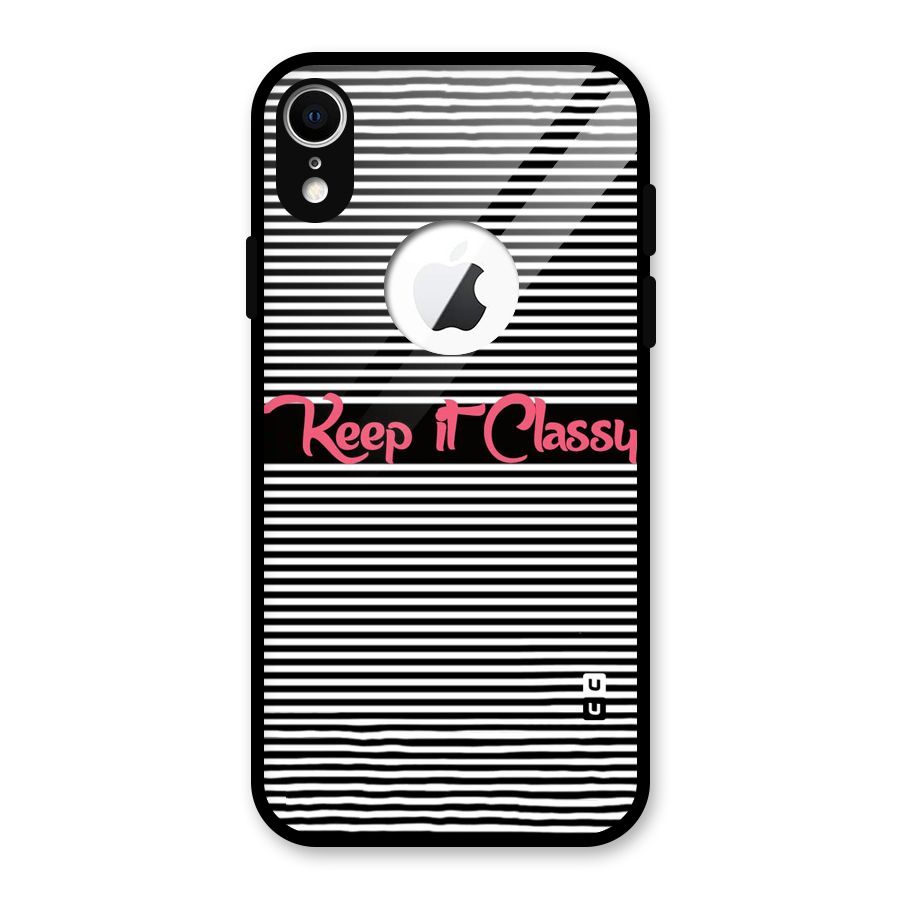Keep It Classy Glass Back Case for iPhone XR Logo Cut