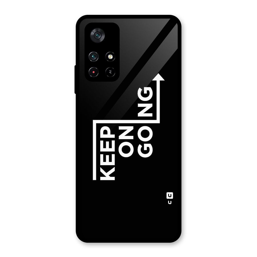 Keep On Going Glass Back Case for Poco M4 Pro 5G