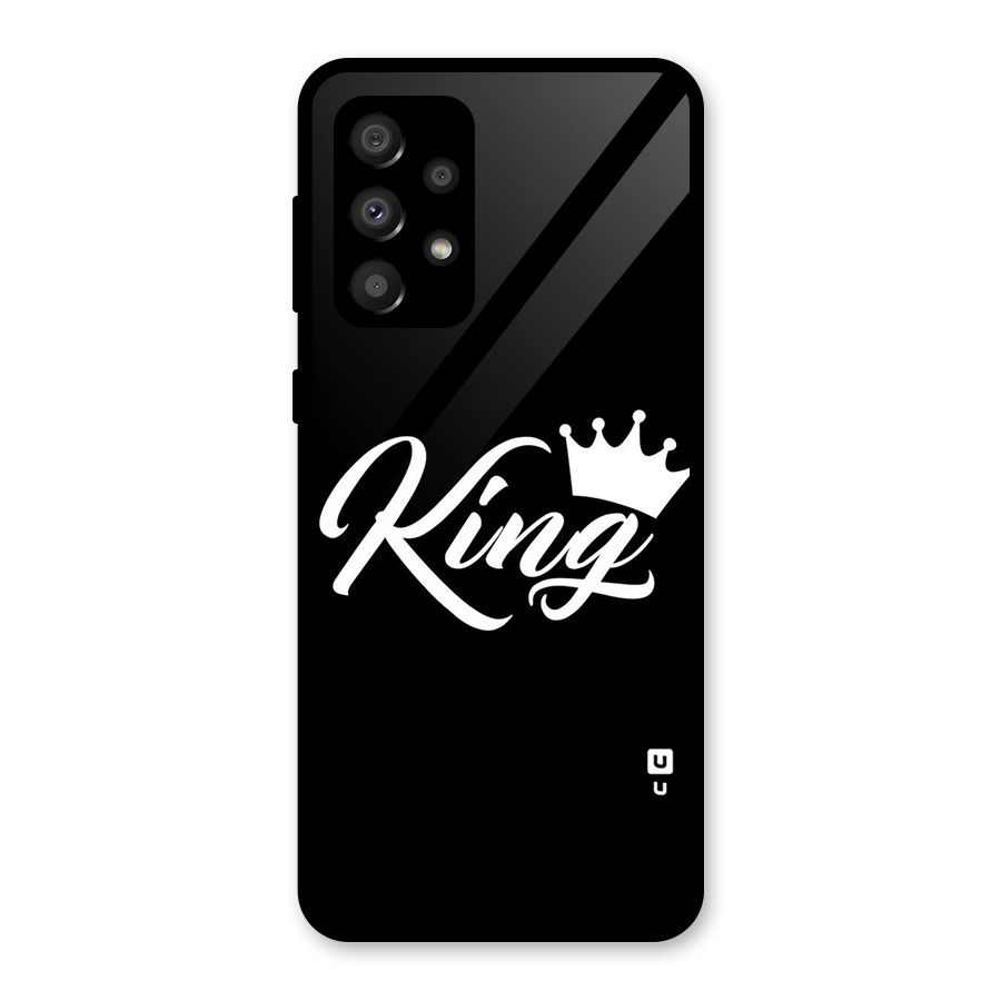 King Crown Typography Glass Back Case for Galaxy A32