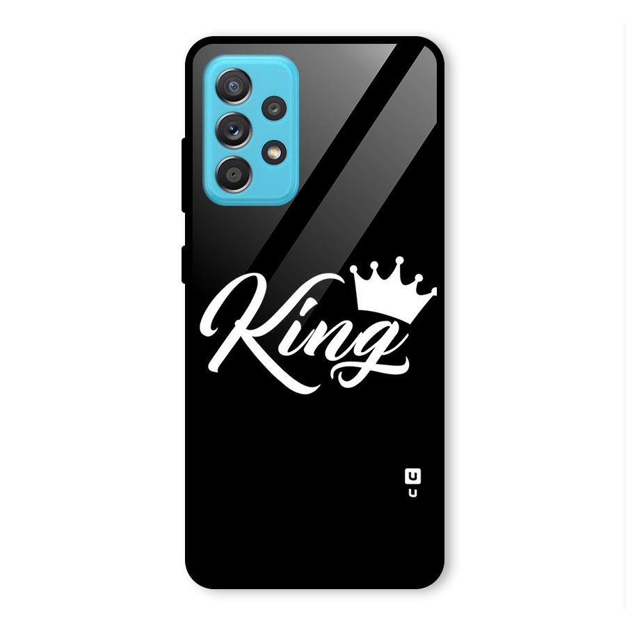 King Crown Typography Glass Back Case for Galaxy A52