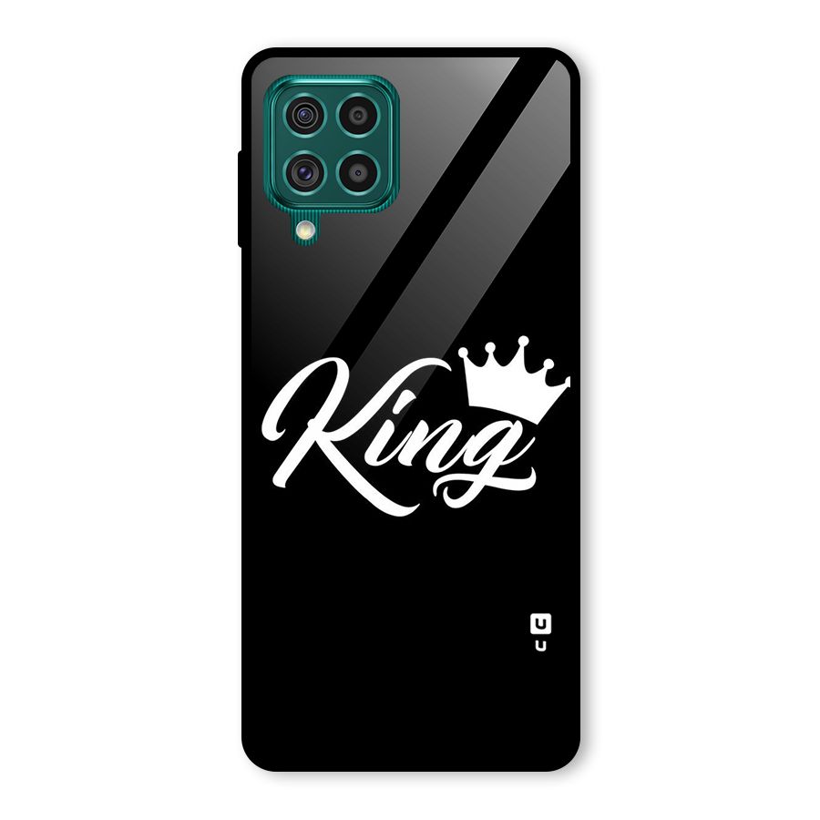 King Crown Typography Glass Back Case for Galaxy F62