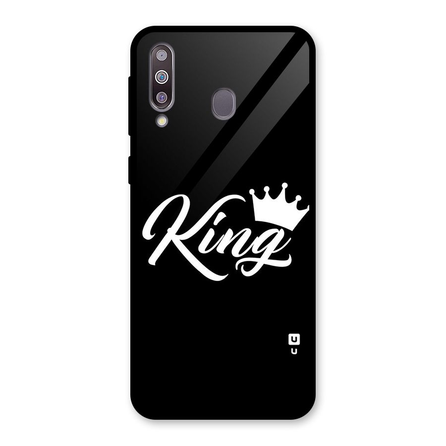 King Crown Typography Glass Back Case for Galaxy M30