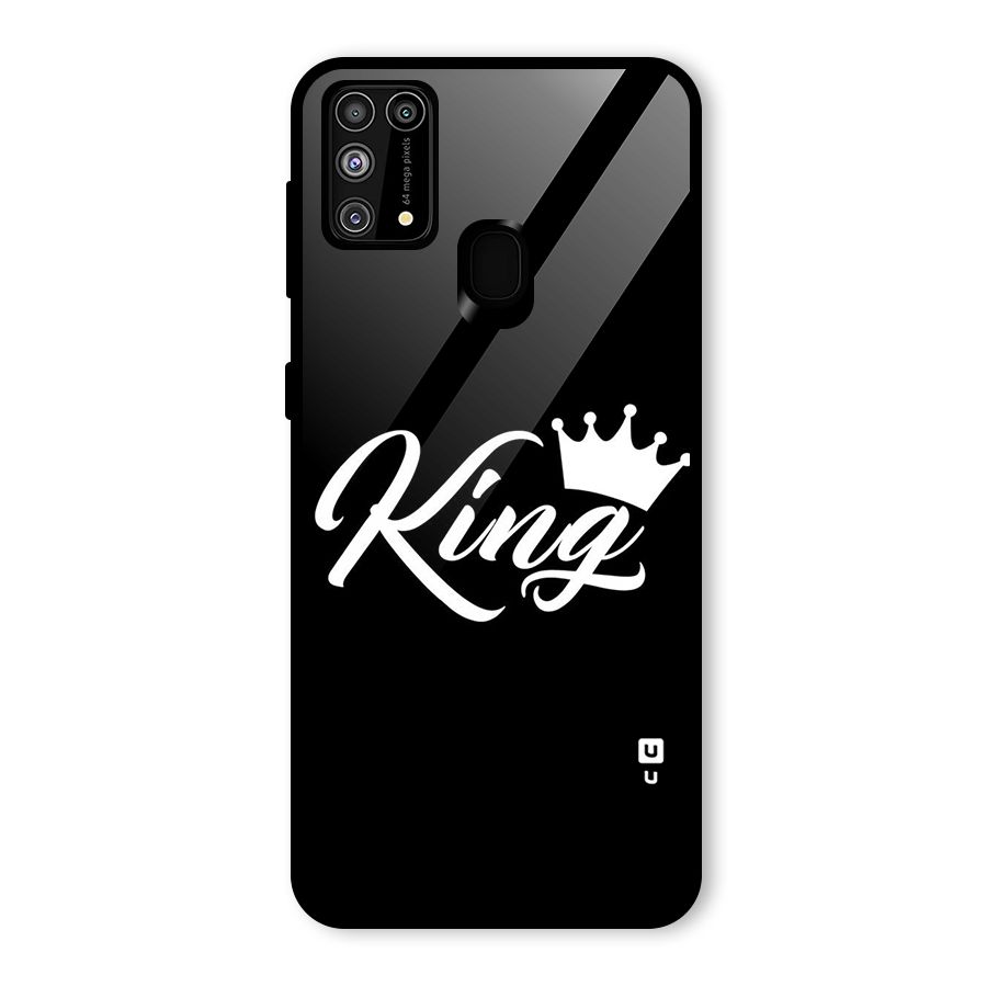 King Crown Typography Glass Back Case for Galaxy M31