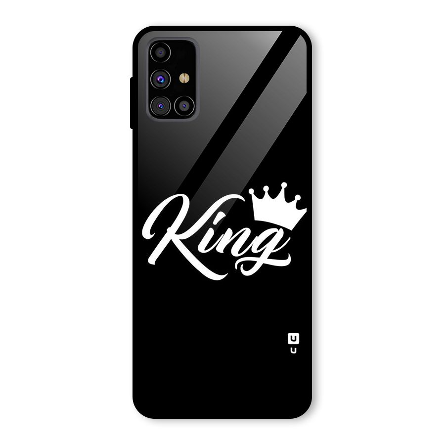 King Crown Typography Glass Back Case for Galaxy M31s